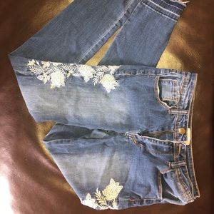 embroidered jeans